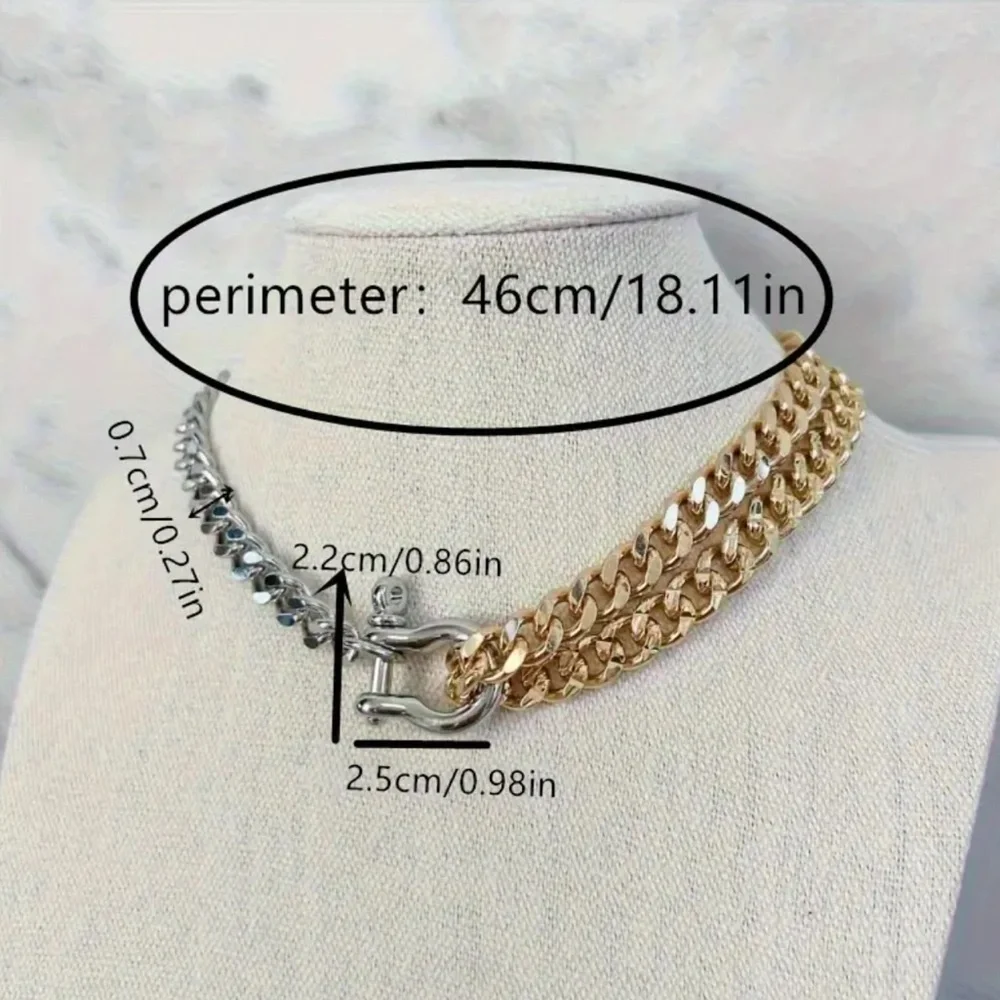 NWOT Gold Double Chunky Chain Choker Necklace